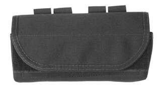 Elite Survival Systems MOLLE Quick-Deploy Shotshell Pouch in Black has a hook and loop flap closure